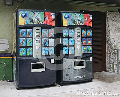 Gatorade Vending Machine with Calories Count Editorial Stock Photo