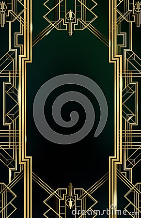 Gatsby Art Deco Background Gold Stock Photo