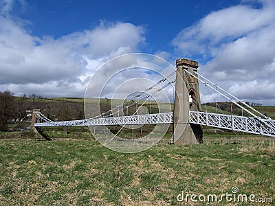 Gattonside Suspension Bridge, Melrose, Scotland Stock Photo