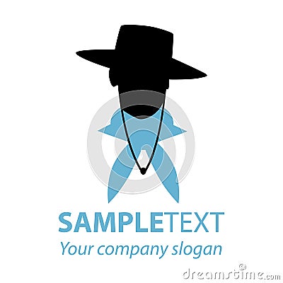 Gaucho. Icon of South American cowboy wearing hat and handkerchief Vector Illustration