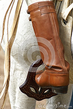 Gaucho leather boots Stock Photo
