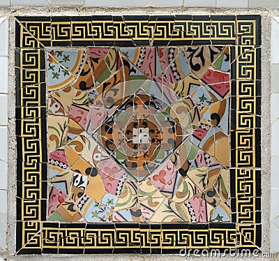 Gaudi Mosaic Tiles - Barcelona, Spain Stock Image - Image: 24370521