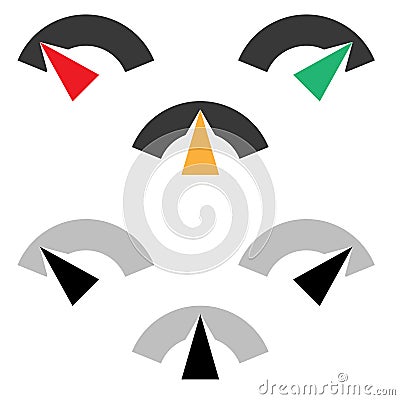 Gauge, meter, level and progress indicator icon. Progression, acceleration, calibration concept icon Vector Illustration