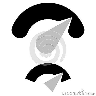Gauge, meter, level and progress indicator icon. Progression, acceleration, calibration concept icon Vector Illustration