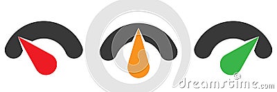 Gauge, meter, level and progress indicator icon. Progression, acceleration, calibration concept icon Vector Illustration