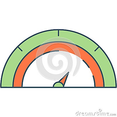 Gauge meter vector speedometer flat graphic icon Vector Illustration