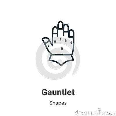 Gauntlet outline vector icon. Thin line black gauntlet icon, flat vector simple element illustration from editable shapes concept Vector Illustration