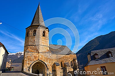 Gausac church village near Viella Vielha Stock Photo