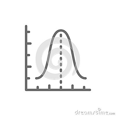 Gauss histogram function graph, parabola grey icon. Vector Illustration