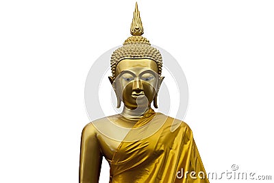 Gautama Buddha with long ear lobes - isolated Stock Photo
