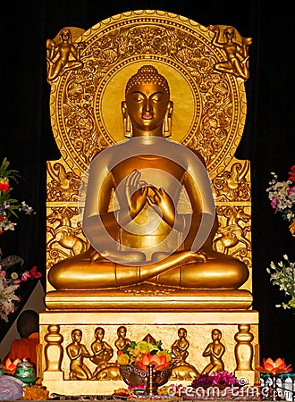 Gautama Buddha statue in Varanasi Stock Photo