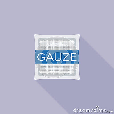 Gauze pad for first aid icon Vector Illustration