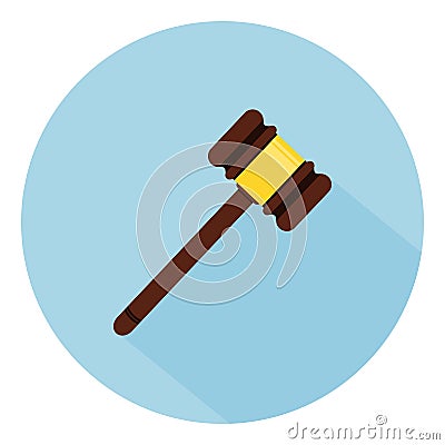 Gavel Icon. Flat icon of tribunal, auction hammer. Illustration Of Flat Icon Judge Gavel Isolated. Can Be Used As Hammer, Judge An Vector Illustration