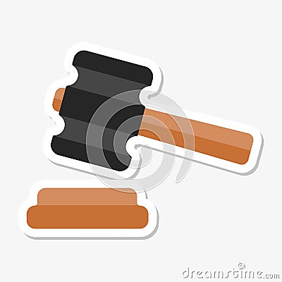 Gavel icon sticker Vector Illustration