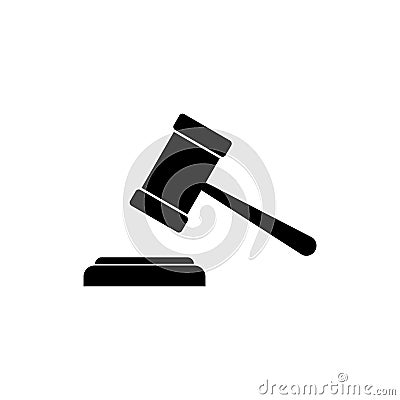 Gavel icon vector. Hammer icon vector. Judge Gavel Auction Icon. Bid Cartoon Illustration