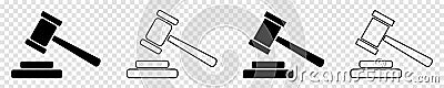 Gavel icons collection Vector Illustration