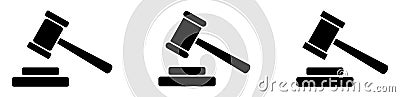 Gavel icons set Vector Illustration