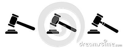 gavel icons set Vector Illustration