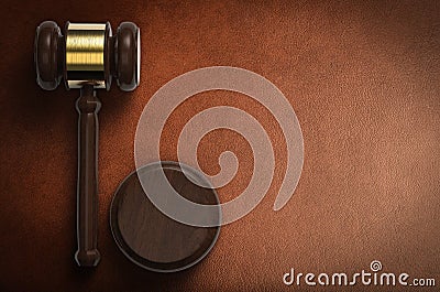 Gavel judge on brown background Vector Illustration