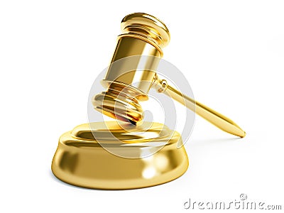 Gavel law gold Stock Photo