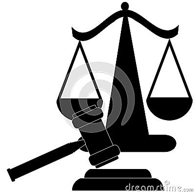 Gavel and scales of justice Vector Illustration