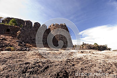 Ruins of fort Gavilgad at Chikhaldara Maharashtra Editorial Stock Photo