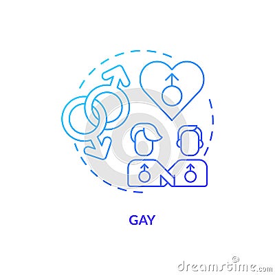 Gay blue gradient concept icon Vector Illustration