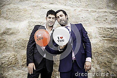 Gay couple in love Stock Photo