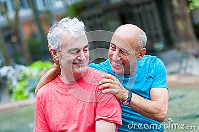 Gay Couple in New York Stock Photo