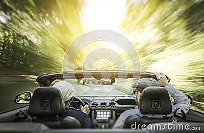 Gay Couple Summer Road Trip Stock Photo