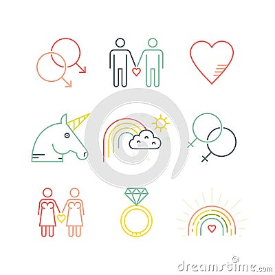 Gay and Lesbian icons Vector Illustration