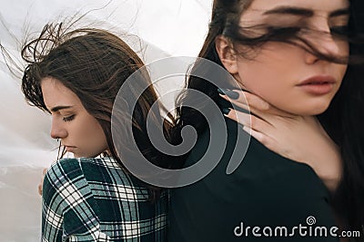 gay love complicated relationship women couple Stock Photo