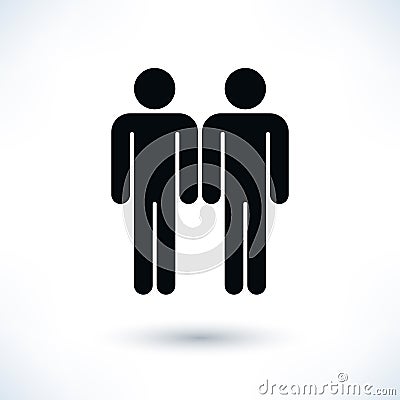 Gay marriage homosexual black icon Vector Illustration