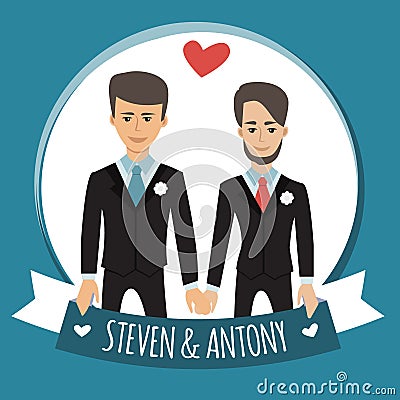 Gay people wedding Vector Illustration