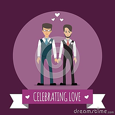 Gay people wedding Vector Illustration