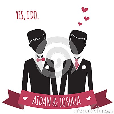 Gay people wedding Vector Illustration