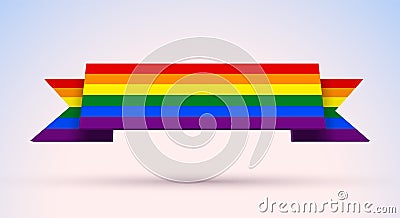 Gay pride banner with rainbow colored flag for Pride Month Vector Illustration