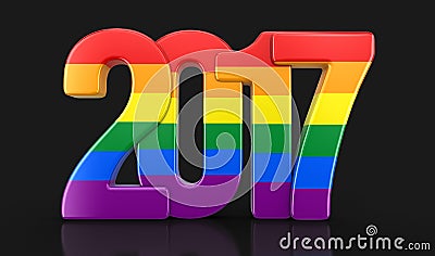 Gay Pride Color New Year 2017 Stock Photo