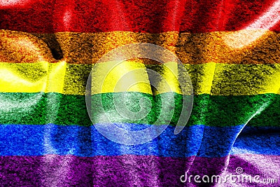 Gay Pride Grungy and Distressed Flag Stock Photo