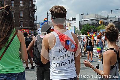 Gay Pride March, Keep Families Together, NYC, NY, USA Editorial Stock Photo