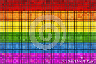 Gay pride mosaic flag Vector Illustration