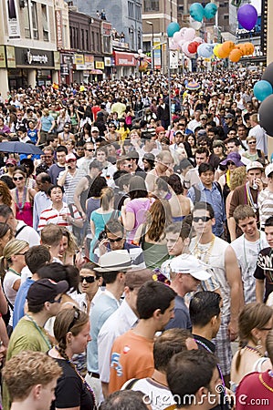 Gay Pride Parade Crowd Editorial Stock Photo