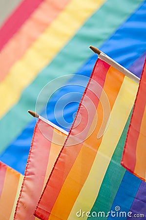 Gay Pride Rainbow Flags Background Stock Photo