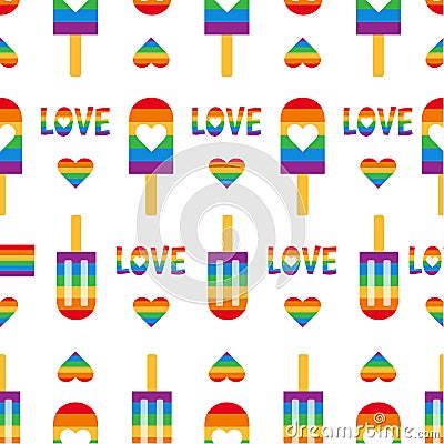 Gay pride seamless pattern LGBT vector background Vector Illustration