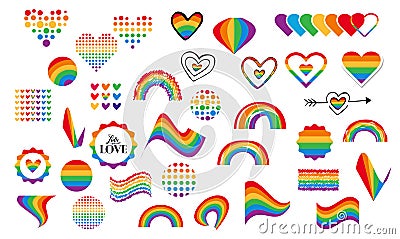 Gay rainbow symbols Vector Illustration