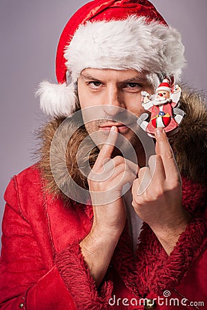 Gay Santa Claus is hiding a secret Stock Photo