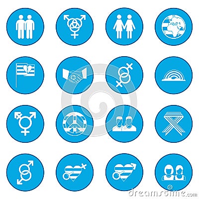 Gays icon blue Vector Illustration