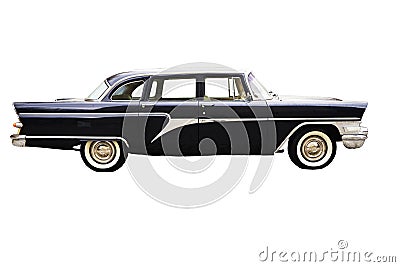 The GAZ-14 Chayka on the retro cars on the white background Stock Photo