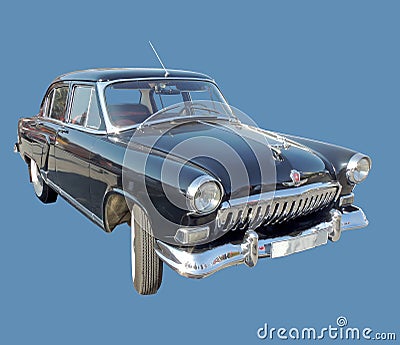 GAZ M21 Volga of the Series Two black color isolated Stock Photo