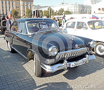 GAZ M21 Volga of the Series Two black color Editorial Stock Photo